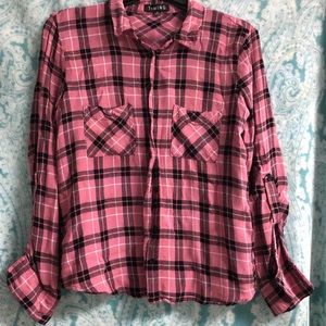 Pink, plaid shirt